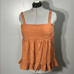 Women's Ruffled Top burnt orange